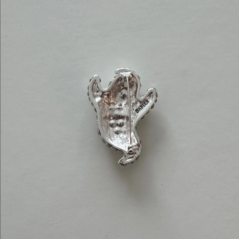 Napier Rhinestone Ghost Brooch